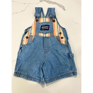 Bugle Boy Denim Overalls Shorts Striped Pockets Toddler‎ Boy's Size 3T